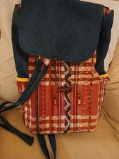 Hippy Striped Colourful Rucksack VGC with Side pockets for bottle