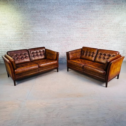 Pair vintage danish - of, tan