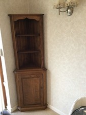 Oak Corner Display Unit.