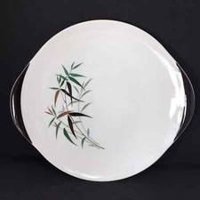 Royal Doulton Bamboo Round Lobed Sandwich Plate D6446 Vintage English Bone China