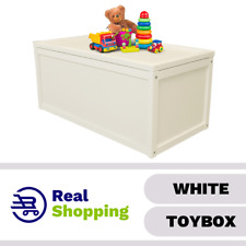 White Wooden Toy Storage Box Chest Box for Kids | Suitable for Personalised Gift