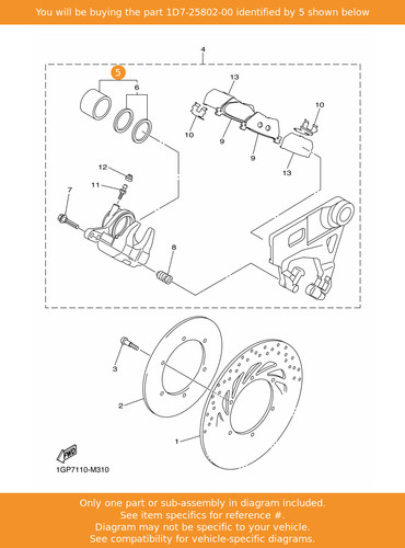 Yamaha piston assy caliper - yamaha, assy,
