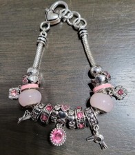 New Pink Charm Bracelet 8"