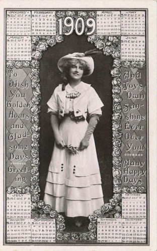 1909 calendar postcard rotary - 1909,