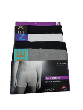Ex Next Men's A-FRONT cotton stretch 4 pack boxers in distinct colours