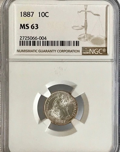 1887 seated liberty dime - 1887,