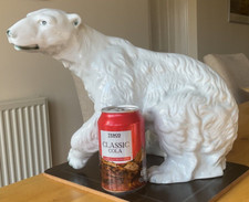 Royal Dux Bohemia Large Polar Bear 3984 Rare Sculpture Porcelain Figurine Vintag