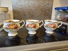 3 x Elizabethan Staffordshire "English Garden" Pattern Bone China Cups