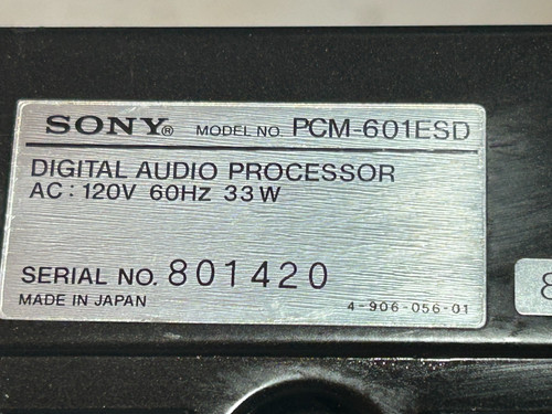 Sony pcm 601esd - pcm-601esd, series
