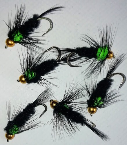 Green montana with gold bead - with,