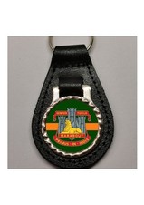 Devonshire and Dorset Regiment Military Army leather pear drop shape key ring