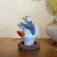 Puffin On Toilet Ornament