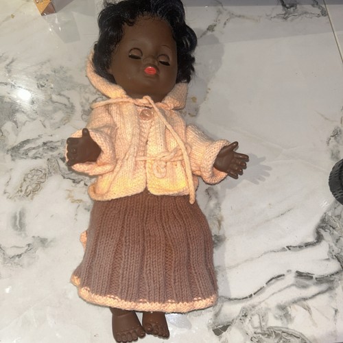 Vintage black baby doll - black,