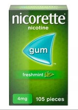 Nicorette Fresh Mint Nicotine Chewing Gum 4mg Freshmint - 105 Pieces