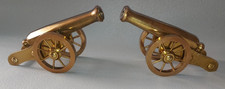 Vintage pair of Desk Brass Field Guns / Cannons 8" long , 1.5Kg each