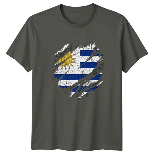 Uruguay flag shirt ripped - flag,