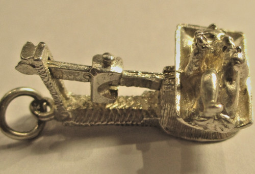 Silver vintage charm bracelet - vintage,