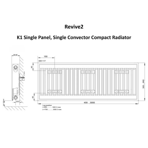 Slim single 600mm - single, 900mm