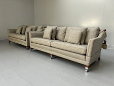 Duresta "Trafalgar" 2.5 & 3-Seat Sofas, Pair - In Woven Linen - RRP £14,000