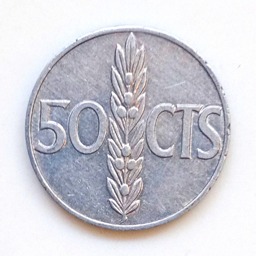 Spain céntimos - 50, (peseta)