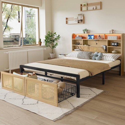 4ft6 double wooden - wooden, bed