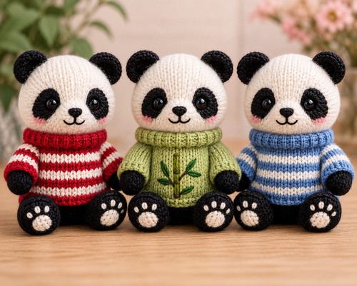 Panda knitting pattern - knitting,