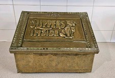 Antique Brass Bonzo Slipper Box Original Early 1920s Victorian