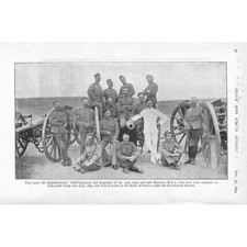 BOER WAR Sergeants of Artillery batteries at Ladysmith - Antique Print 1900