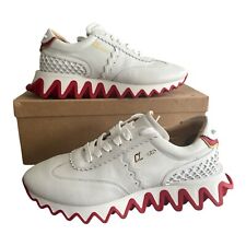christian louboutin loubishark Trainers Size 9 43 Men’s White Leather Louboutin