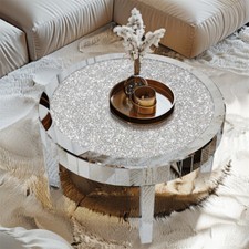 Mirrored End Table Silver