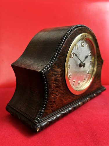 Antique oak mantel clock - antique,