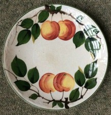 RARE ANTIQUE DELTON WARE HAND PAINTED APPLES 8.25" PLATE NEWPORT POTTERY BURSLEM