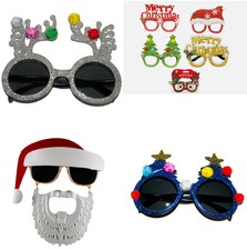 CHRISTMAS GLASSES Specs Novelty Xmas Sunglasses Fancy Dress Party Accessories UK