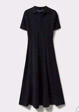 Crew Clothing 'Poppy' Navy Knitted  Midi Dress Size 16 New 