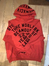 Red Supreme Team Flocked Hoodie RRP £309 Size Medium