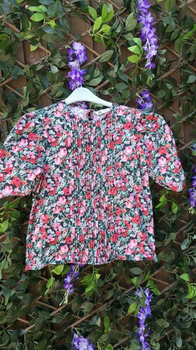 Zara multicolor floral puff - floral,
