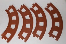 HAPPYLAND SPARE BROWN TRAIN TRACK FOR PLAYSET 4 X CURVE BEND PIECES (2)