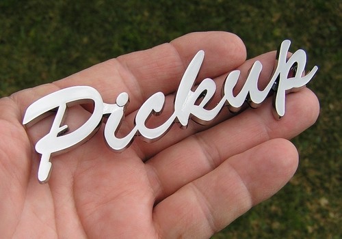 Pickup chrome car badge - pickup,
