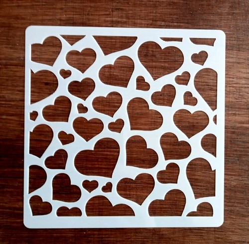 Hearts stencil 130mm - hearts,