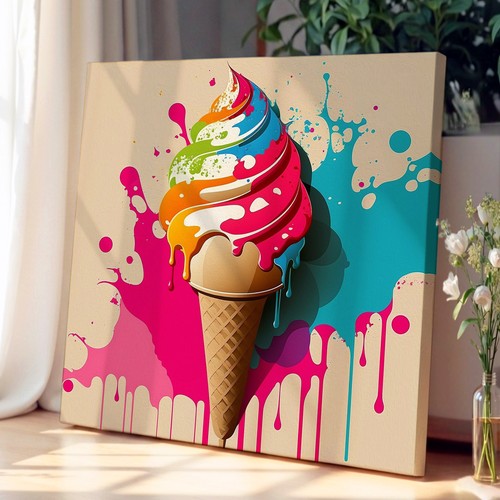 Ice cream pop art canvas - art, wall