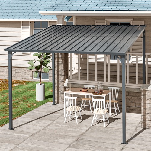 8x12 metal pergola lean - lean, to