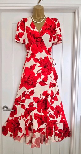 Vintage style red cream - red, floral