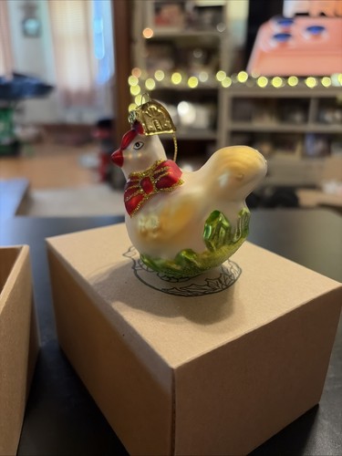 Vintage blown glass chicken - vintage,