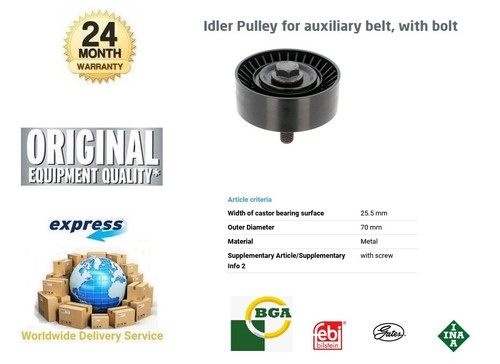 Fan belt guide pulley for - belt,