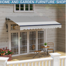 Electric Motorised Retractable Garden Awning 3.5 x 3 m UV Sun Shade Canopy Grey