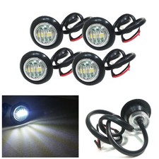 4x 3 LED White Round Front