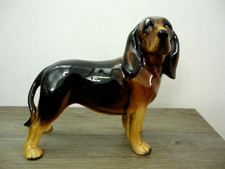 Vintage Coopercraft Large Ceramic Bloodhound Figurine Dog Ornament With Label