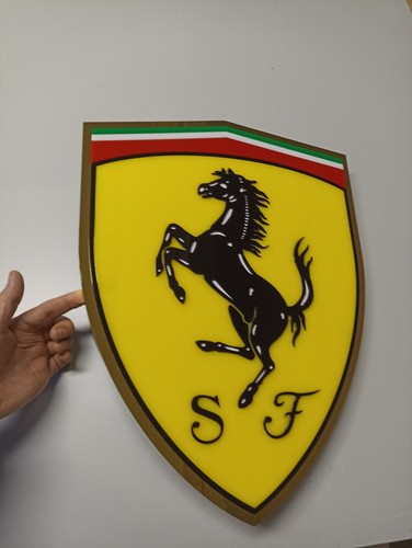 Ferrari wall art gold chrome - ferrari,