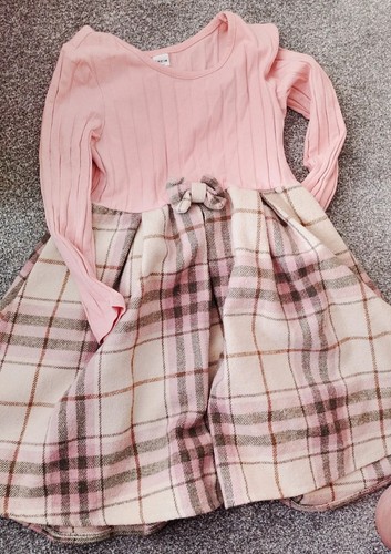 Girls pink patterned dress
