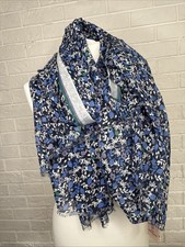 BNWT GORGEOUS BECKSONDERGAARD BLUE SCARF. SARONG. 190x100cm. 100% COTTON RRP £36